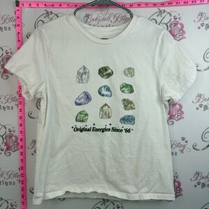 Vans T-shirt tee rocks White Short Sleeve Tee with Multicolor Crystal Graphics